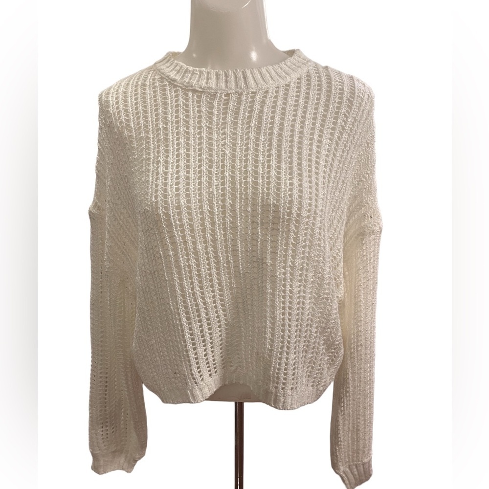 Pinch Off-White Open Knit Boxy Crop Sweater size S